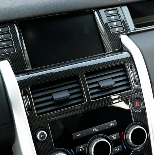 

Carbon Fiber Surface For Land Rover Discovery Sport 2015 2016 2017 ABS Center Console AC Vent Outlet Trim Car Accessories 1PC