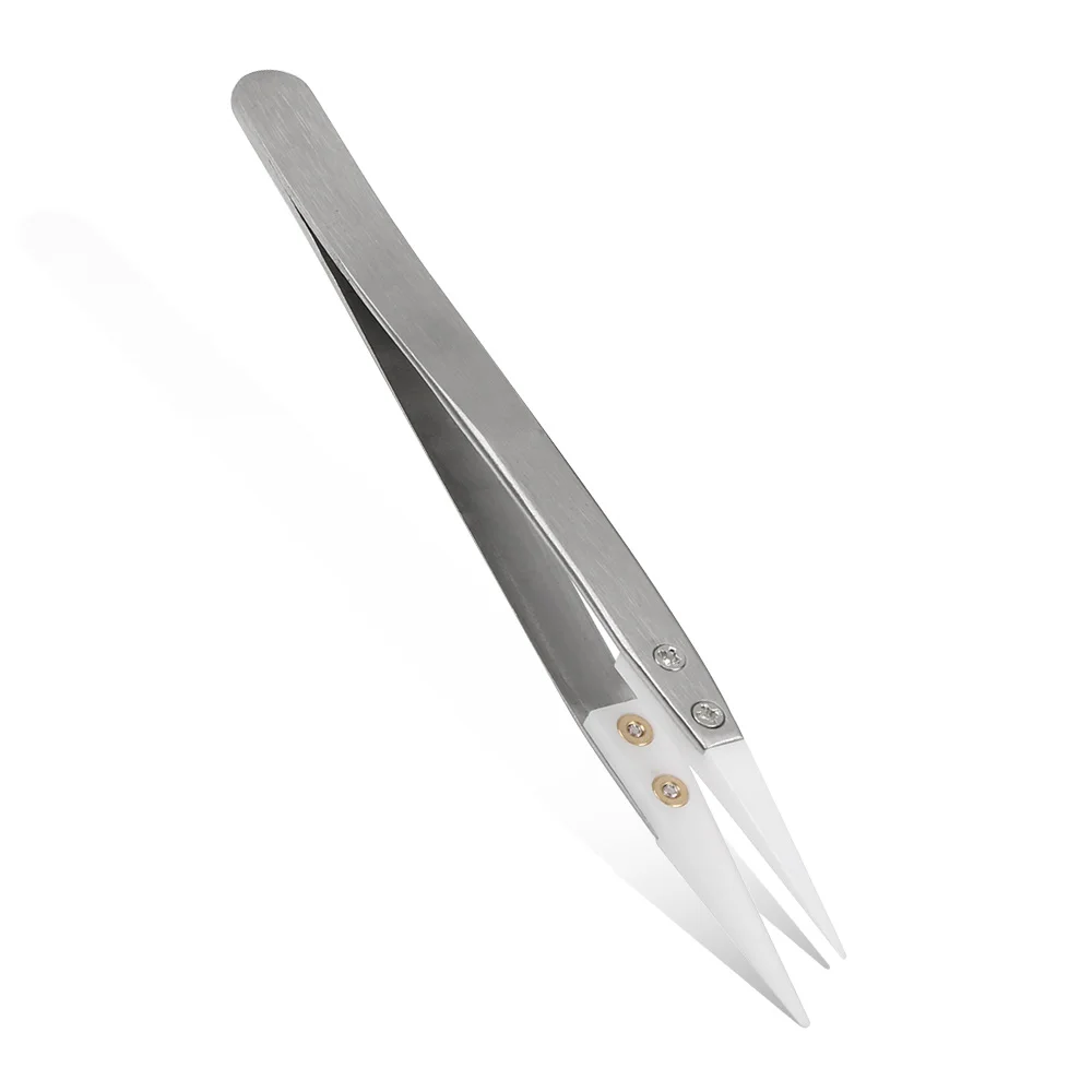 Антистатические керамические Tweezers электронная сигарета промышленные керамические пинцеты с изолированным заостренным прямым промышленным пинцетом