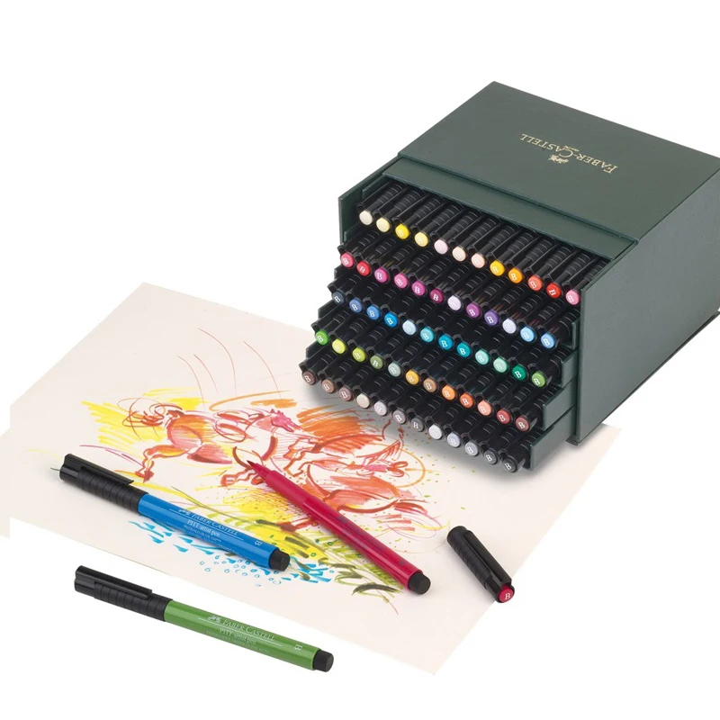 FABER CASTELL 60 цветов Мягкая головка Марка Ручка 24 цвета 48 цвет Питт Изобразительное искусство Акварельная ручка головка