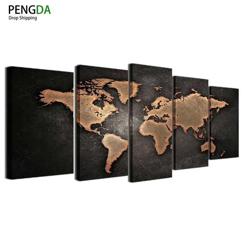 Картины HD Абстрактная Картина на холсте для гостиной настенный Декор 5 шт. Ретро