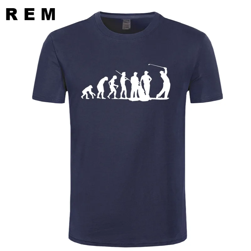 

REM Newest Men Cool Evolution Of golfer Club Course Iron Wood Design Tops High Quality Casual Short Sleeve Tee