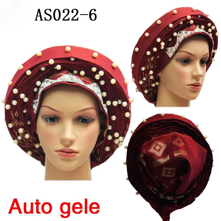 Новейшая Свадебная шляпка ASO OKE головной галстук золотой нигерийский уже сделанный модный головной убор для вечеринок для свадебной вечеринки тюрбан для женщин