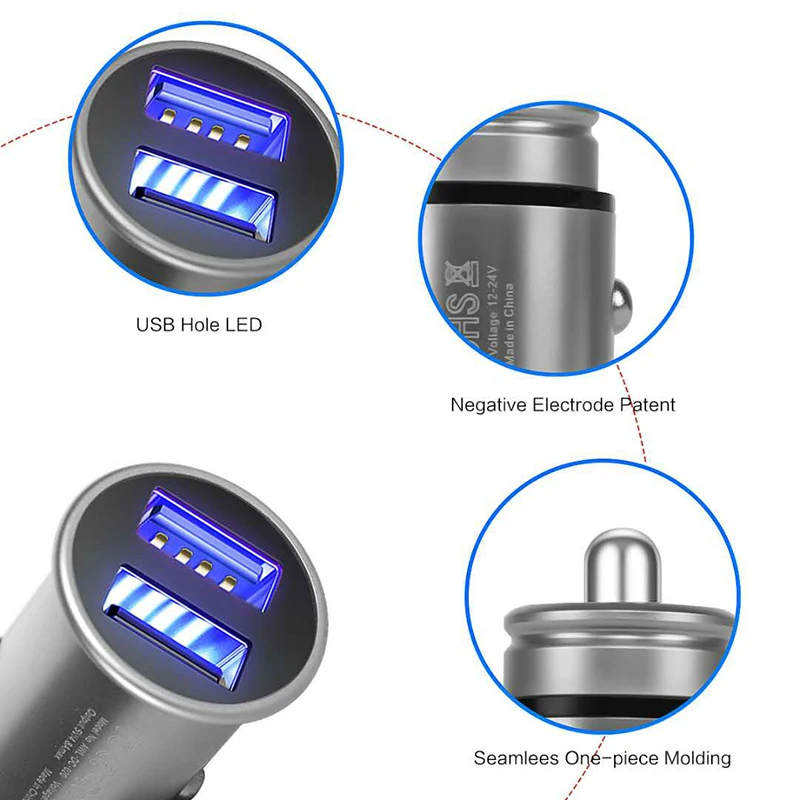 4.8a двойное Usb Автомобильное зарядное устройство универсальное мобильное