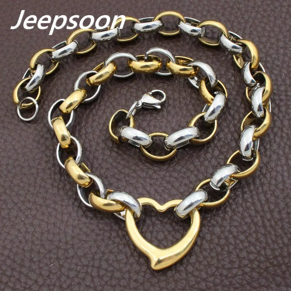 NGEGAMBG Горячая Распродажа модные ювелирные изделия из нержавеющей стали Joyas цепочка-ожерелье «сердце» высокое качество Jeepsoon NGEGAOBG - Окраска металла: NGEGAMBG