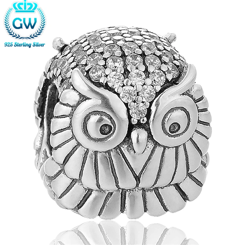 Европейский бренд ювелирное изделие с серебряными бусинами и кристаллами Совы в