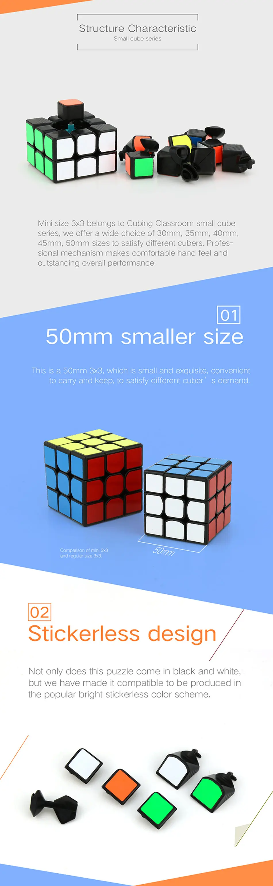 Moyu Mini 3x3 кубик рубика 5,0 50 мм версия кубик быстрые магические кубики профессиональные головоломки игрушки для детей подарок для детей