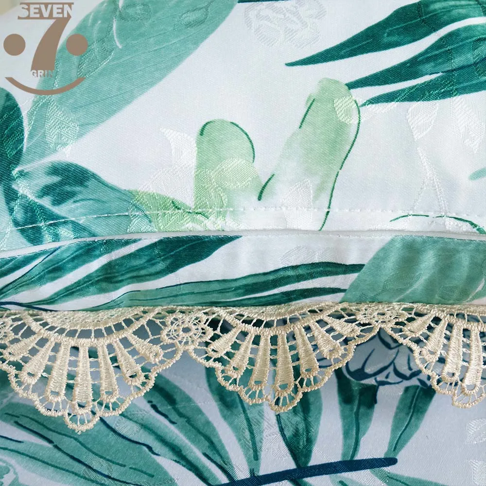 Высококачественный жаккардовый чехол зеленого цвета с цветочным рисунком