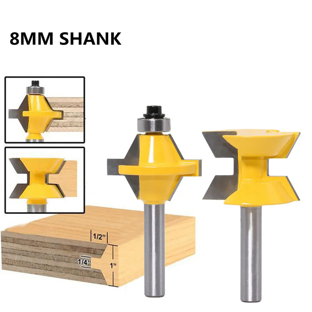 

8mm Shank Router Bits Wood Milling Cutter 120° Router Bit Set End Mill For Wood HT51
