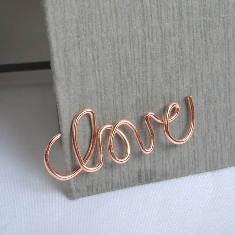 

4pcs/pack Rose Gold Paper Clips Metal Bookmarker for Books Chancery Envelope Shape Bookmark Planner Tools Scrapbooking