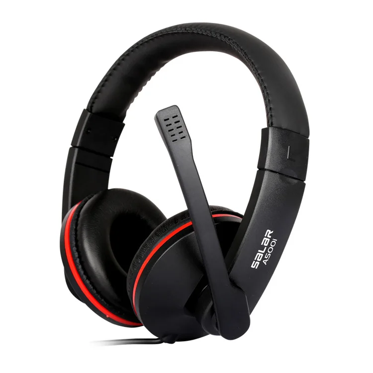 Black Salar A500I игровая гарнитура наушники с микрофоном Стерео объемная повязка Fone De Ouvido для ноутбука компьютера PC Gamer - Цвет: Black