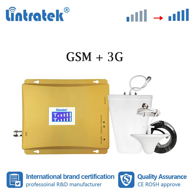 Lintratek 2G 3g UMTS GSM 900 2100MHz двухдиапазонный усилитель сигнала мобильного телефона WCDMA