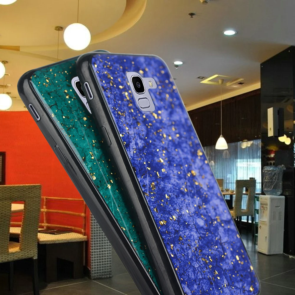 Блестящий Мраморный чехол из фольги для Samsung Galaxy J4 J6 Plus 2018 блестящий мягкий ТПУ J8