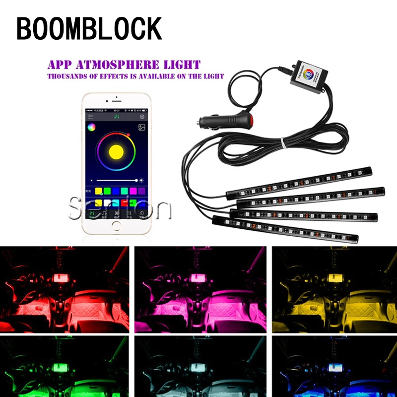 

BOOMBLOCK, 1 комплект, автомобильное светодиодное освещение для салона Mazda 3, 6, Toyota Avensis C-HR, Peugeot 307, 407, 308, Alfa Romeo 159, наклейки