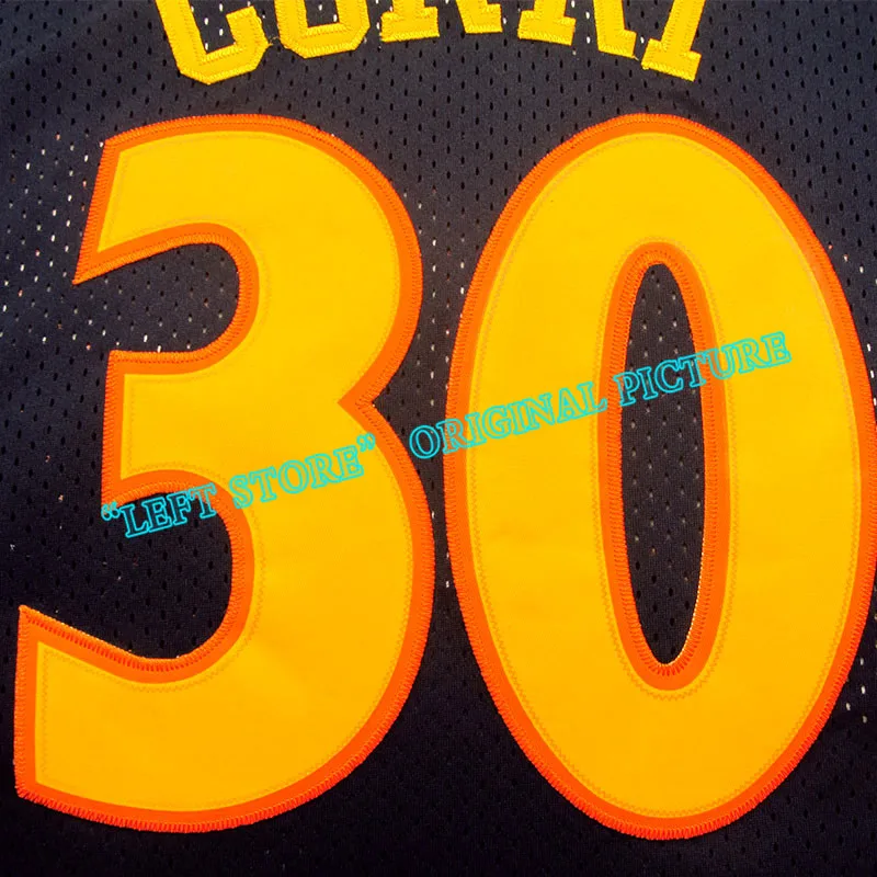 Молния джерси стивен карри возврат дешевые 100% Прошитой Логотипы баскетбол