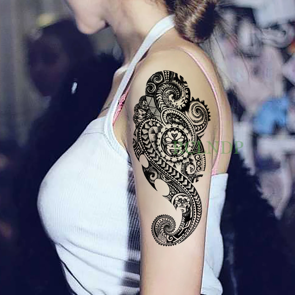 

Waterproof Temporary Tattoo Stickers Tribal Totem Fake Tatto Flash Tatoo Body art Back Leg Arm belly big size for Women Men girl