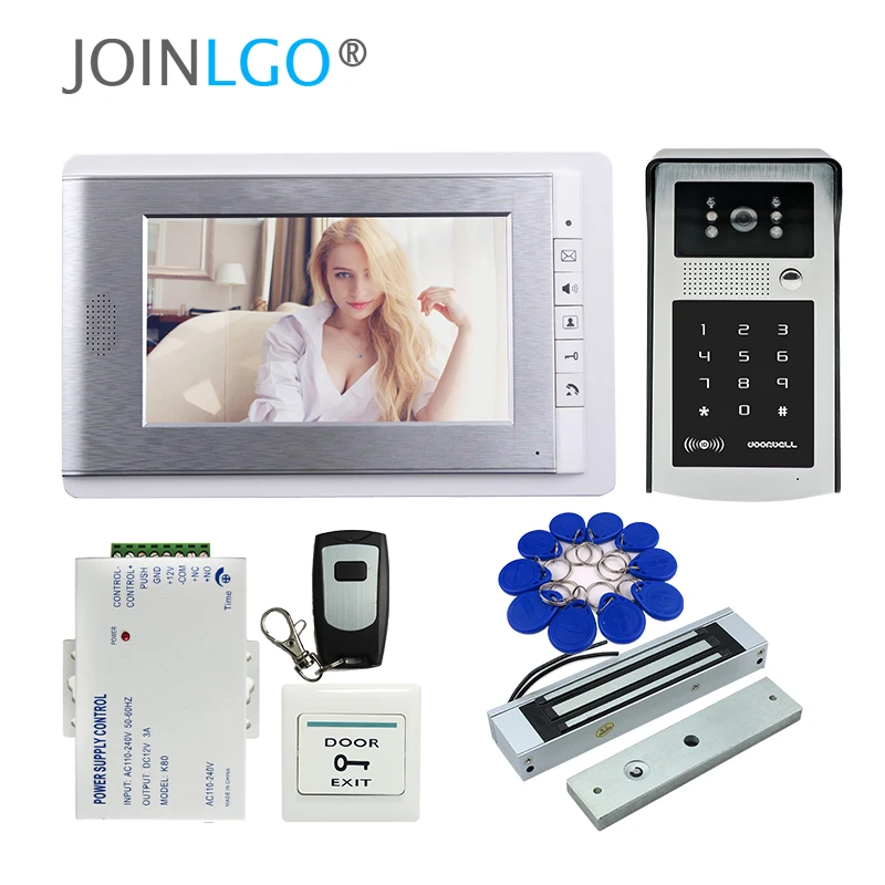 Бесплатная доставка 7 &quotLCD цветной экран видео домофон система + 700TVL HD открытый RFID