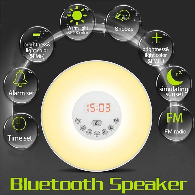S688 Multi function Intelligent Bluetooth Динамик Красочный будильник Light сенсорный экран TF FM AUX с