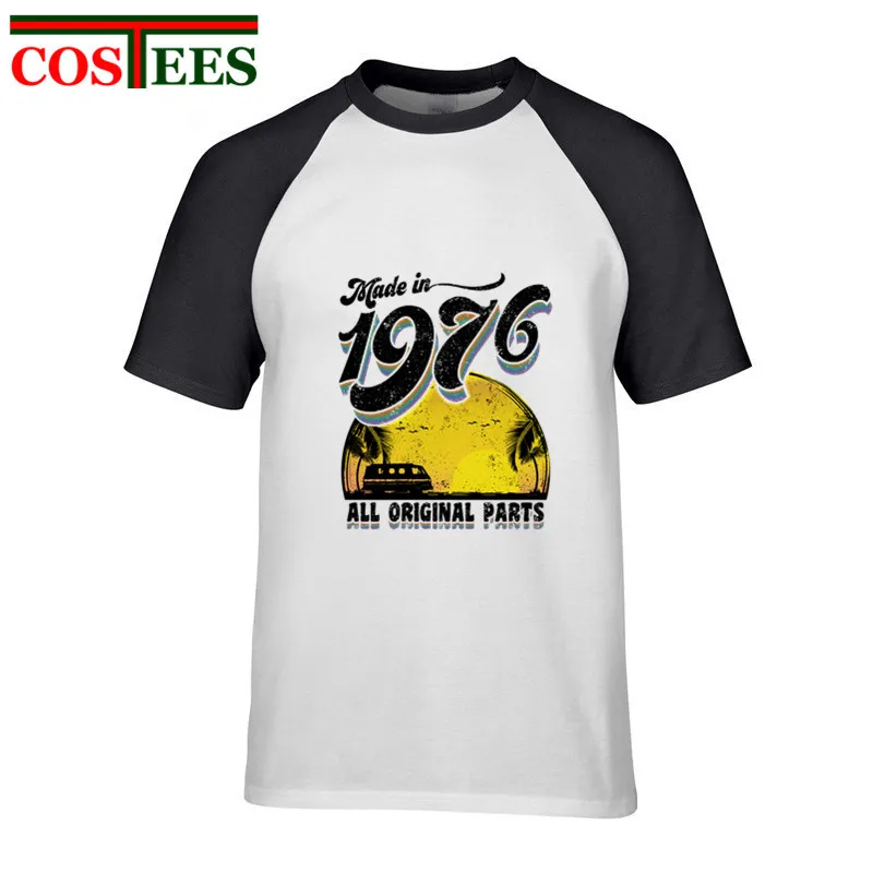 Camiseta Винтаж сделано в 1976 все оригинальные запчасти футболка для мужчин 42th на день
