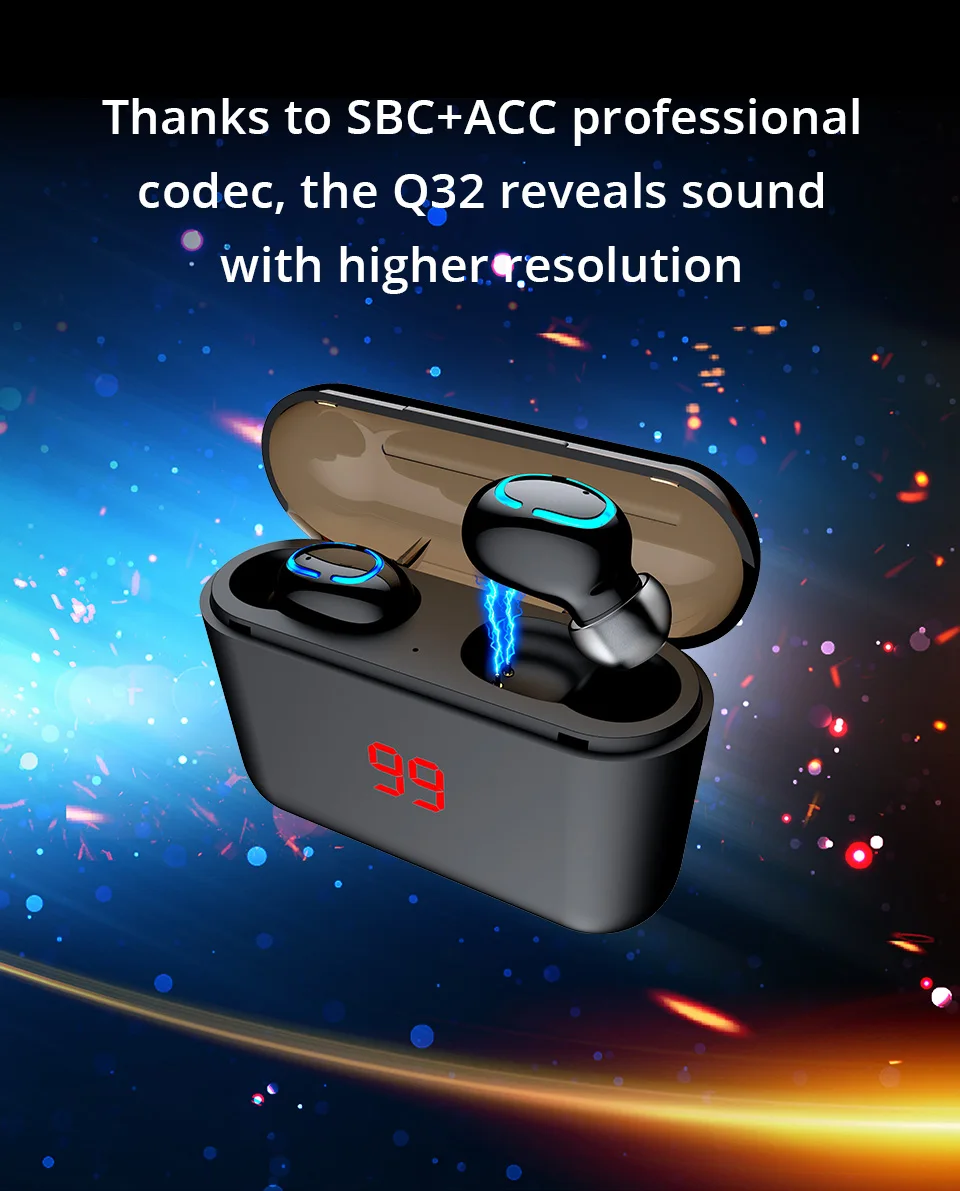 Беспроводная гарнитура HBQ Q32 TWS Bluetooth 5 0 с микрофоном мини беспроводные