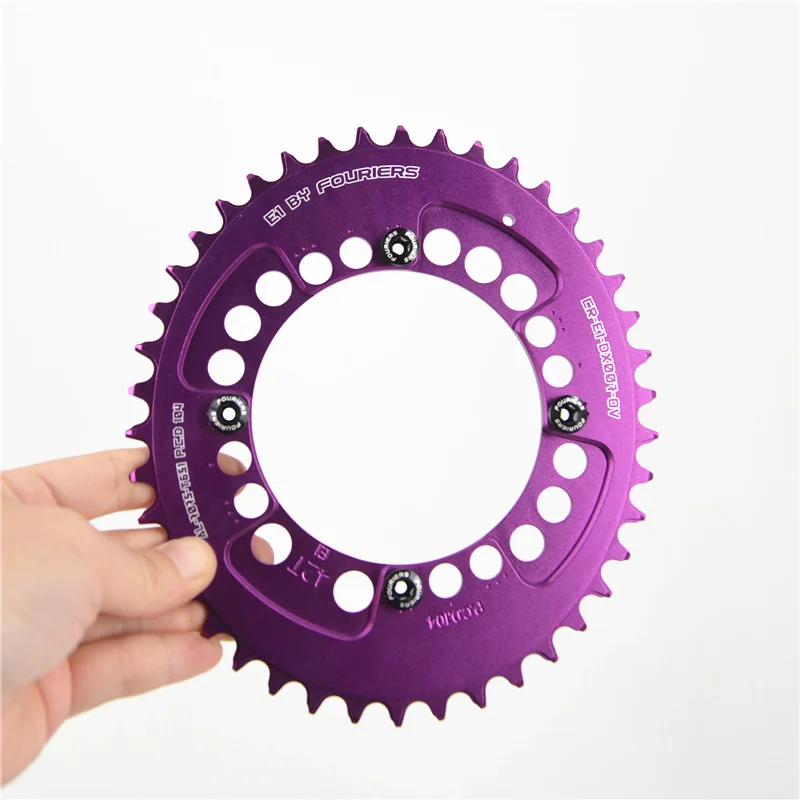 Fouriers MTB CNC Велосипедное овальное одинарное кольцо PCD BCD 104 мм цепное кольцо для M590 M610 M780 M785 болты узкая широкая зубчатая цепь - Цвет: 40T Purple