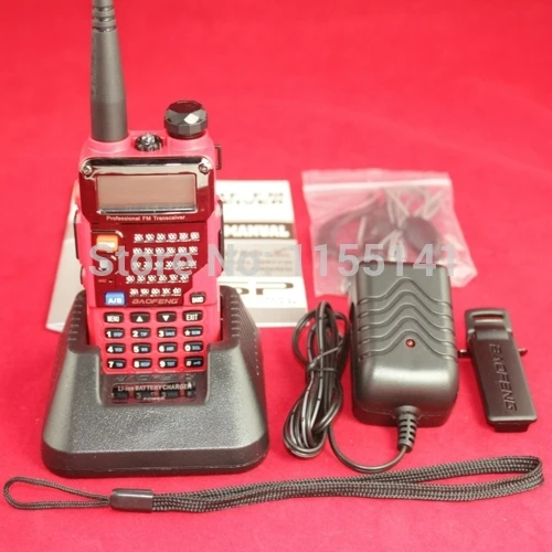 

4-PCS New 2016 Red BaoFeng UV-5RE+Plus Dual Band Walkie Talkie 136-174&400-520MHz Two Way Radio with Free Shipping