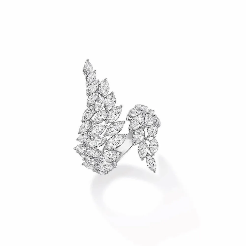 Топ новый чистый белый камень фианит микро проложить параметр &quotкрылья