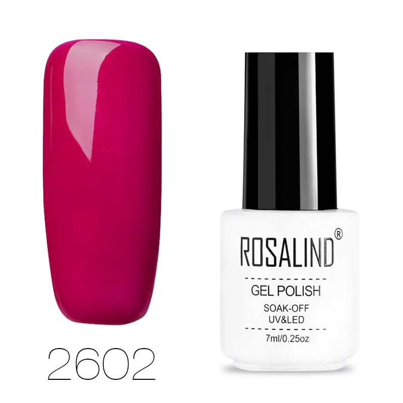 ROSALIND дизайн ногтей гель Лаки лак замочить от 7 мл белая бутылка Vernis Полупостоянный Набор Маникюр УФ-гель для ногтей - Цвет: 2602