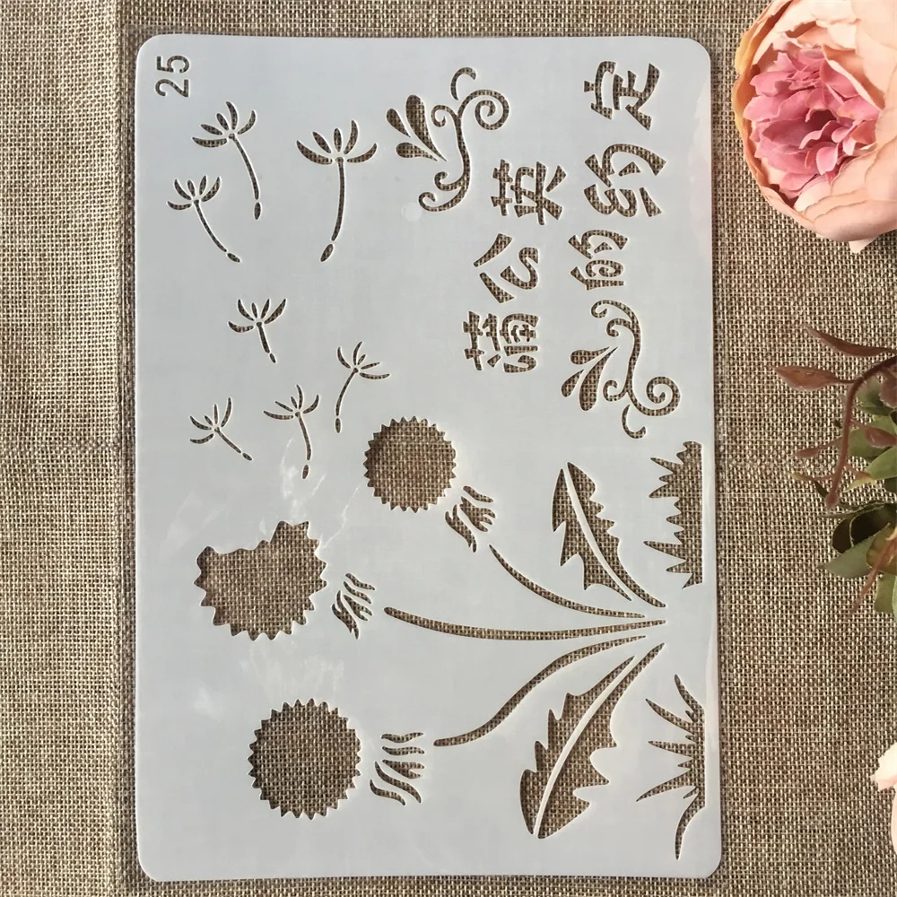 

New 26cm Dandelion Promise DIY Craft Layering Stencils Painting Scrapbooking Stamping Embossing Album Paper Card Template