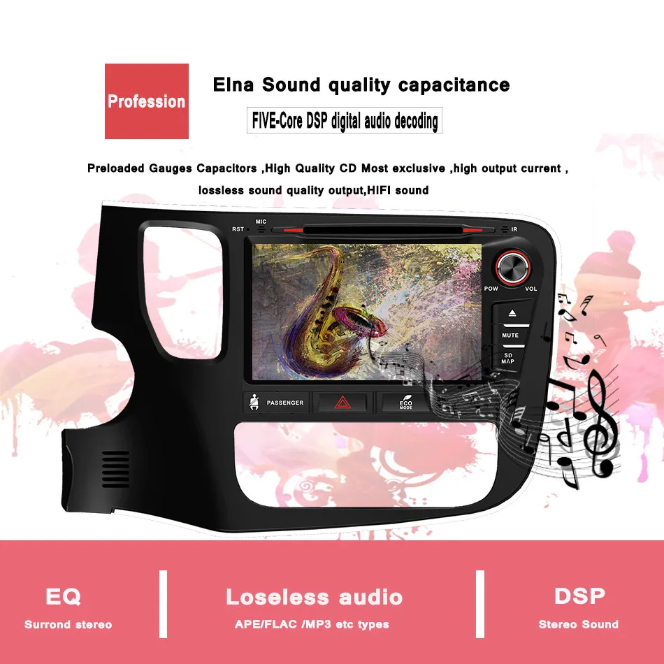 Магнитола для Mitsubishi Outlander 2014 17 8 &quot android 10 ядер GPS DVD плеер навигационная система