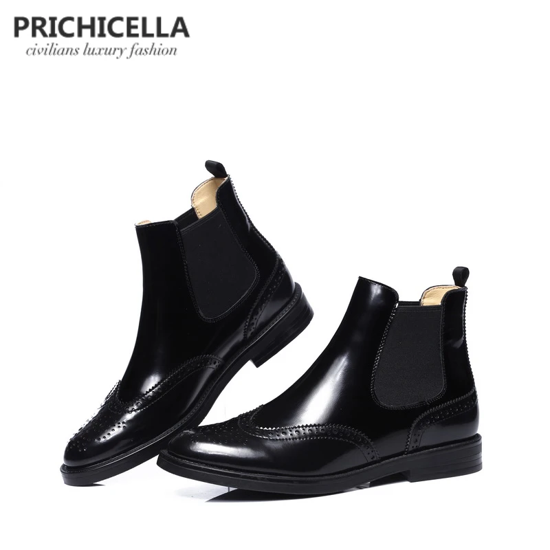 Женские ботинки челси из натуральной кожи на плоской подошве|chelsea boots|leather chelsea
