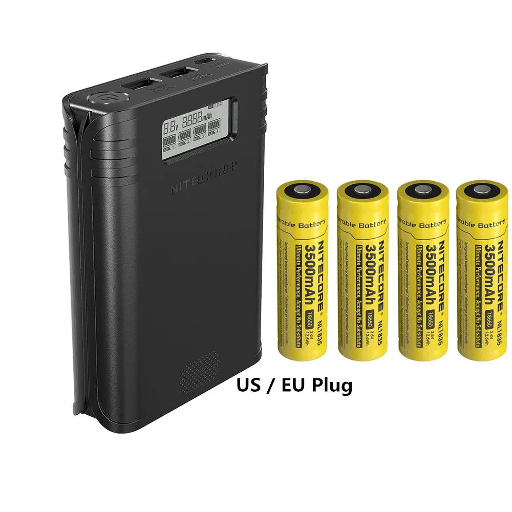 Зарядное устройство NITECORE F4 2 в 1 четыре слота гибкий внешний аккумулятор зарядка