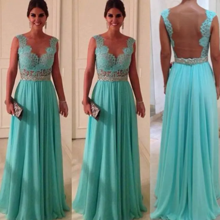 The Backless Sexy Long Formal Evening Dresses Lace 2014 Free Shipping Russia and Brazil | Свадьбы и торжества