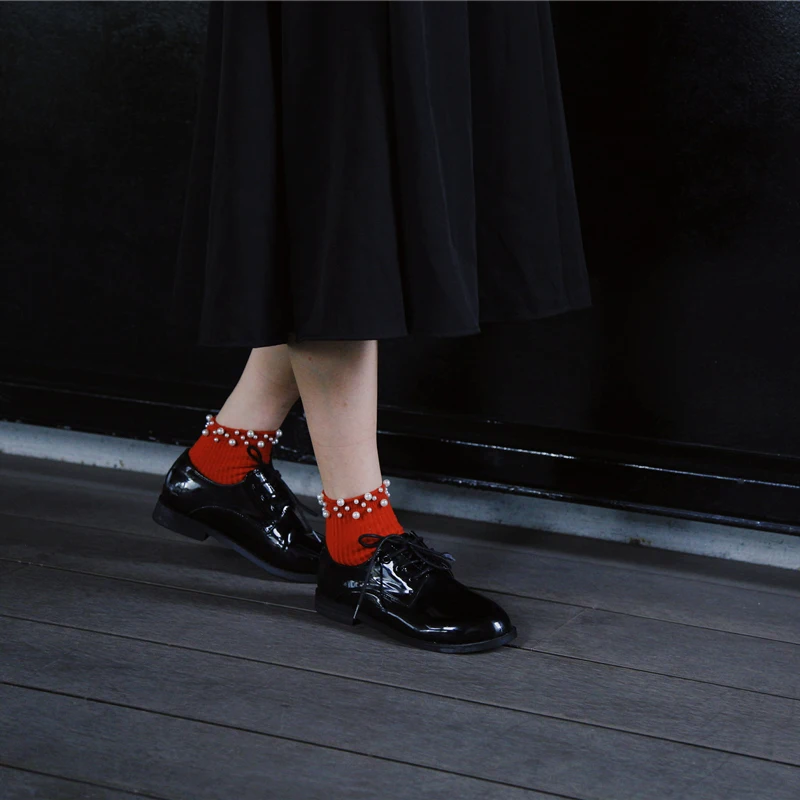 SP & CITY женские носки в стиле хараджуку оригинальный дизайн с жемчугом и стразами