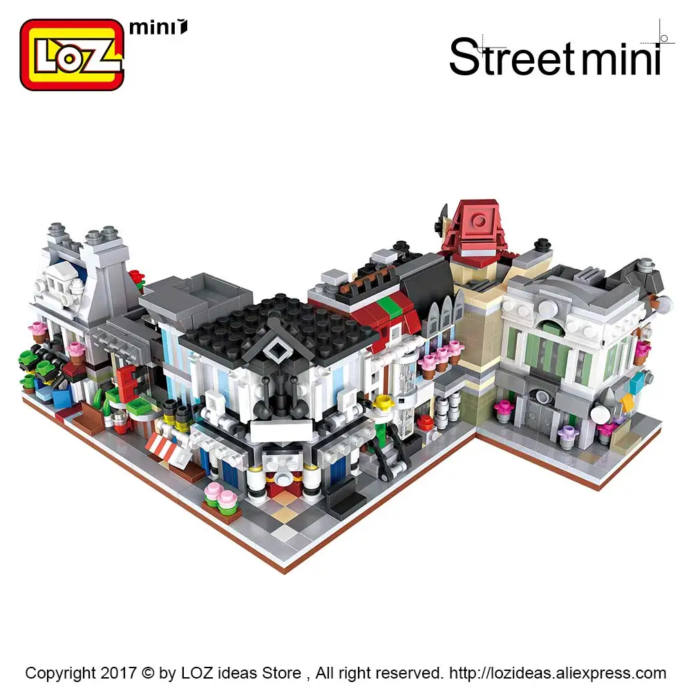 LOZ Blocks House Mini Street View Building Block Set Plastic Brick Toy Store Creator City Assembly Square Designer Kid DIY | Игрушки и