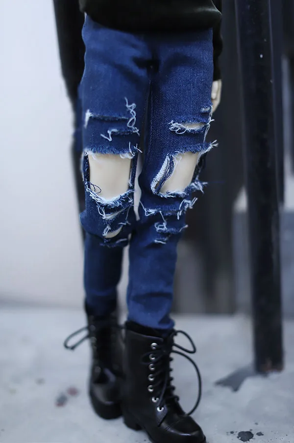 Стильные темно синие джинсы с дырками брюки для BJD 1/4 MSD 1/3 SD13 SD17 Одежда кукол
