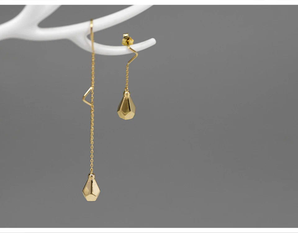 Lotus Fun реальные 925 серебро ручной работы Fine Jewelry минималистский Стиль Творческий Дизайн лампочки Длинные Висячие серьги для Для женщин