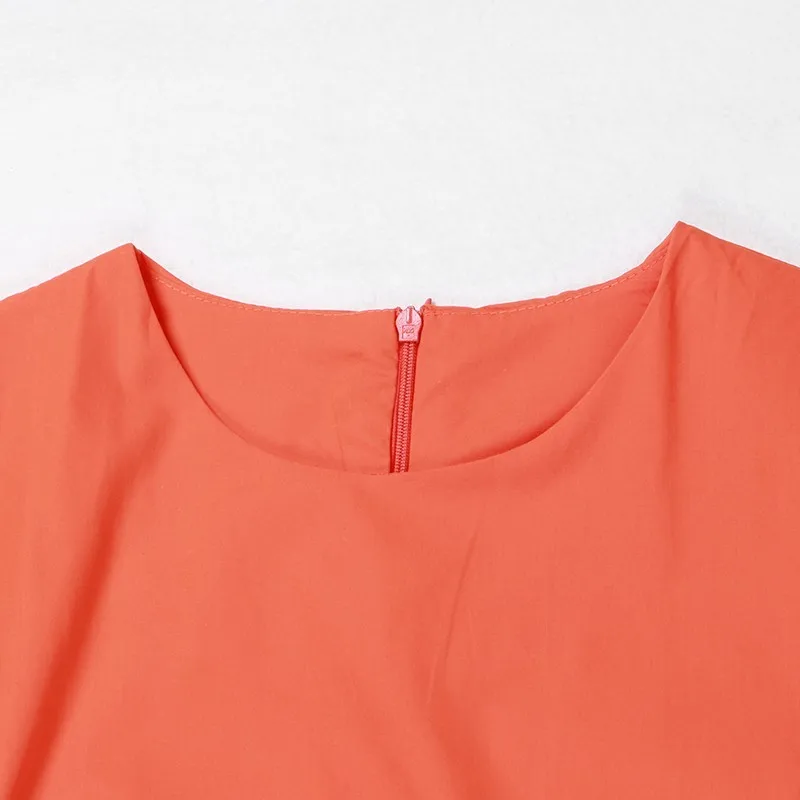 Платье с круглым вырезом TWOTWINSTYLE летнее однотонное асимметричное платье