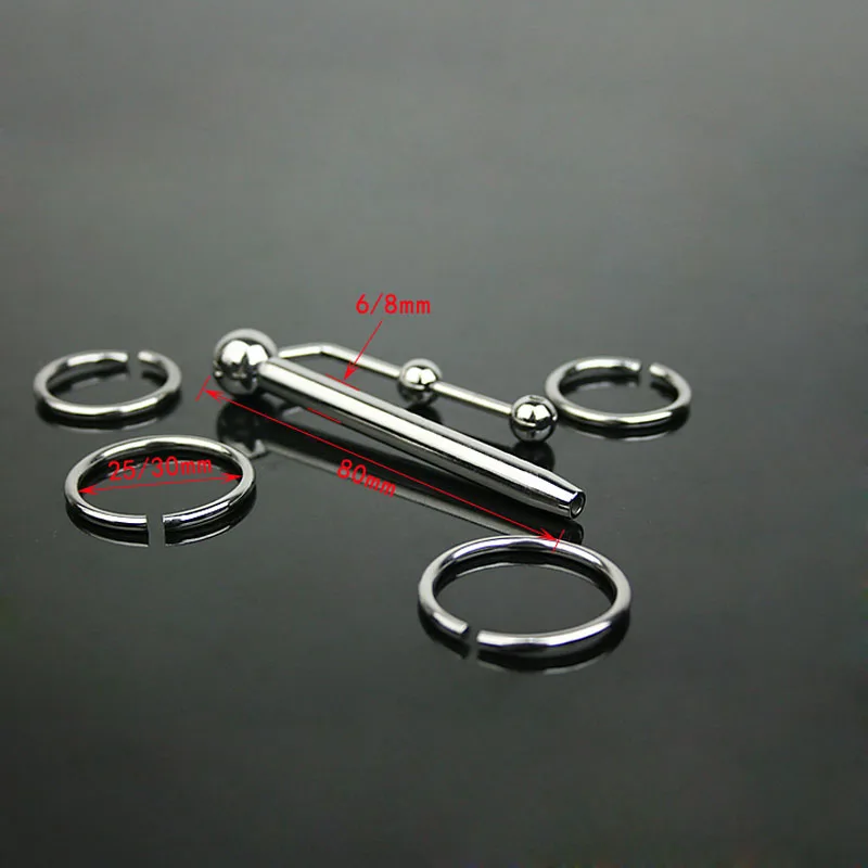 2 ring urethral dilator penis plugs and sounds insert rod stainless steel cockring urethra plug sounding cok rings sex toys | Красота и