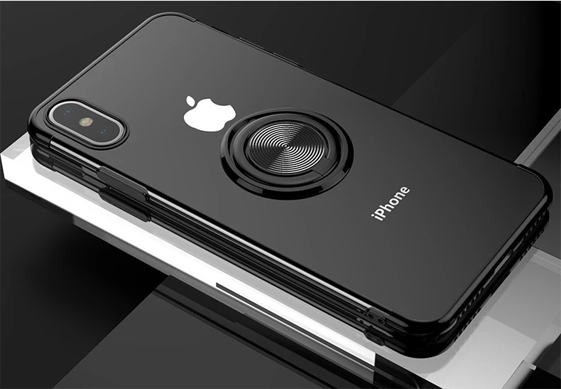 Роскошные магнитные кольца Чехлы для телефона с покрытием для iPhone 7 8 6 6S Plus Чехол прозрачный ТПУ противоударный чехол для iPhone 11 Pro XS MAX XR X