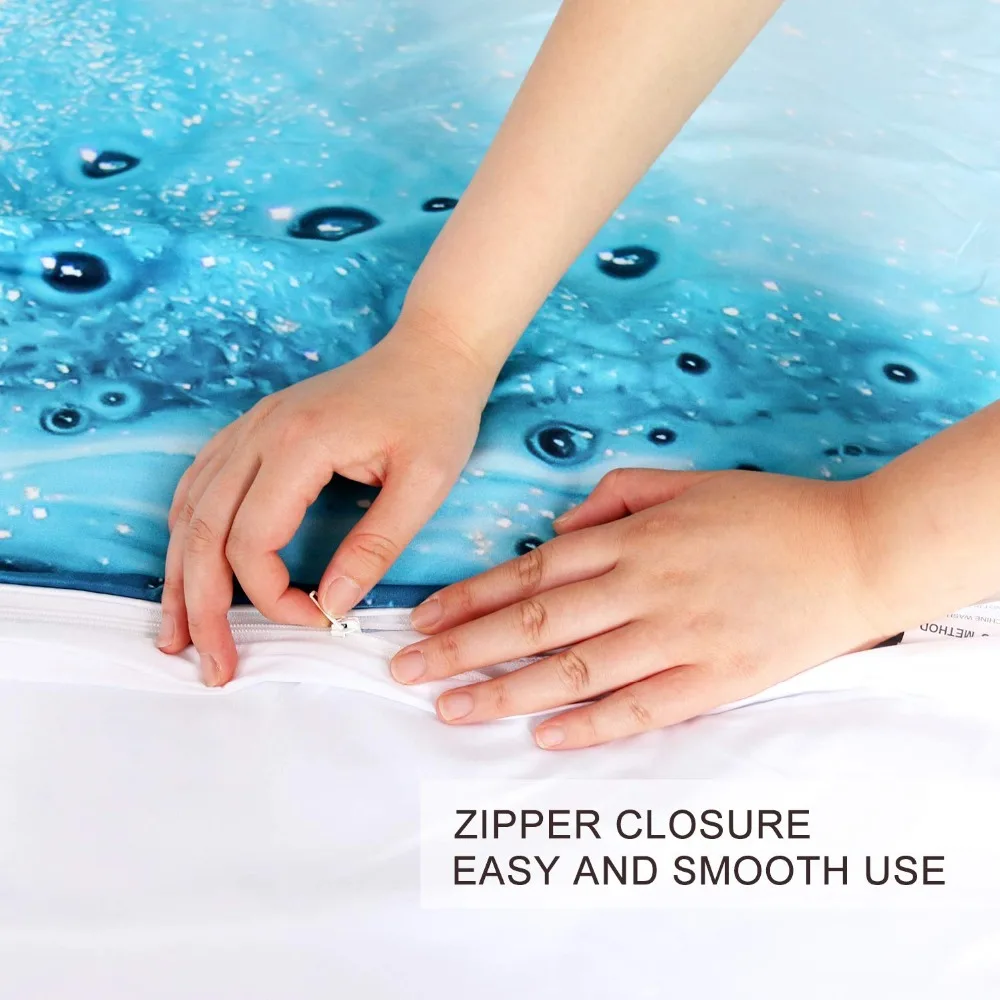 Океан синий зеленый мрамор постельные принадлежности 3 шт Искусственный золотой