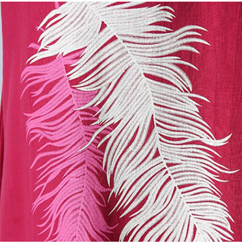 

fashion cotton linen vintage print plus size women casual loose summer dress vestidos 2018 Short sleeve O neck dresses LY907