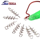 SEAPESCA 50 шт.лот, Мягкая приманка, пружинный замок, кривошипное соединение, рыболовные крючки, помощь, Мягкая приманка, джиг-крючок, рыболовная снасть JK368