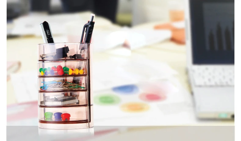 Настольное хранилище многофункциональный прозрачный пенал Четырехслойный