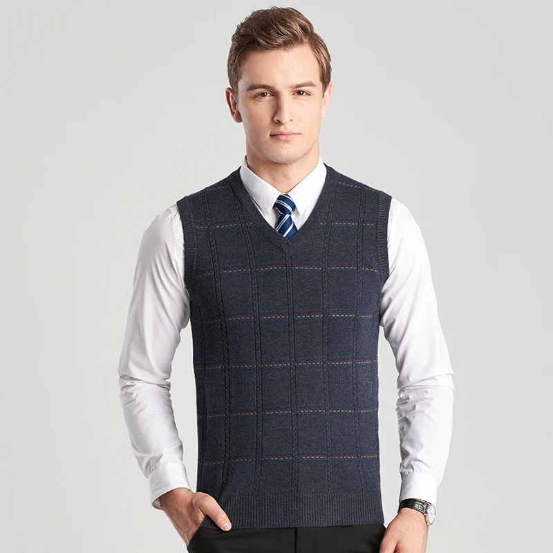 Новое поступление пуловер свитера жилет для мужчин v образный вырез тонкая