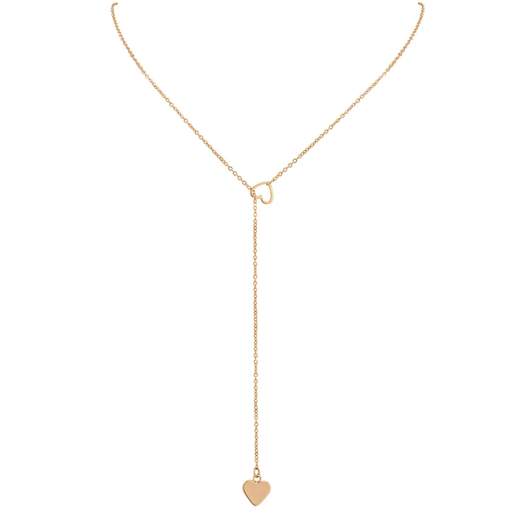 Женское длинное ожерелье с кулоном в виде персикового сердца ювелирное изделие