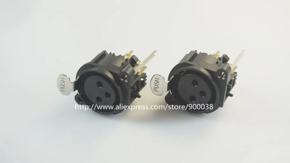 10 шт. 3 позиционное крепление XLR Jack фланцевое гнездо с замком позолоченный