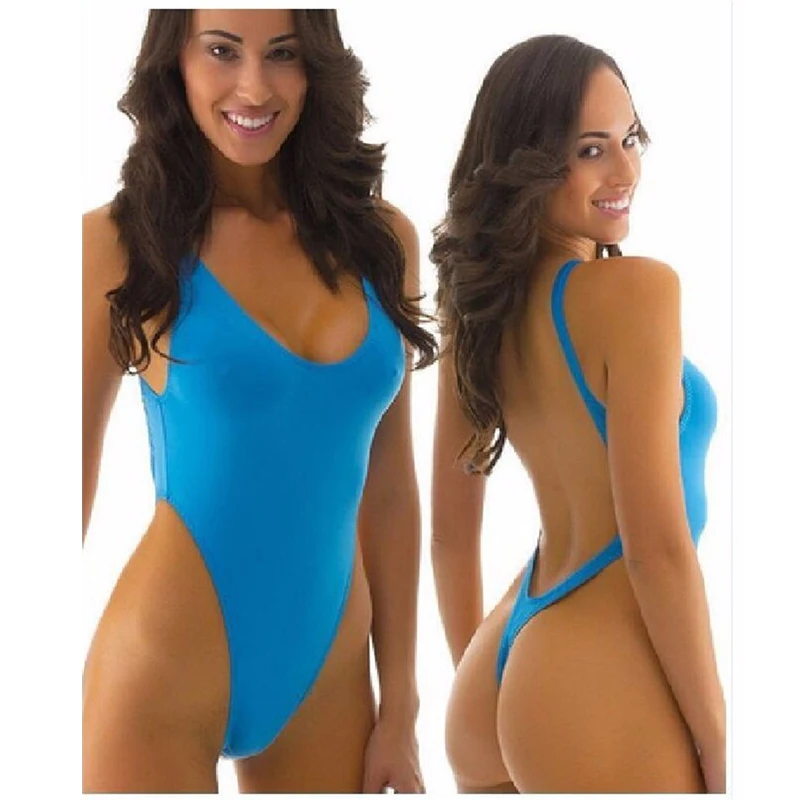 2016 цельные стринги цельный купальник женский боди высокая открытая спина