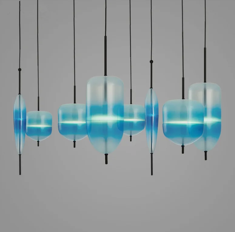 Post Modern Venice Glass Drop LED Pendant Light Blue Art Decor Lamp Simple White Hanging | Освещение