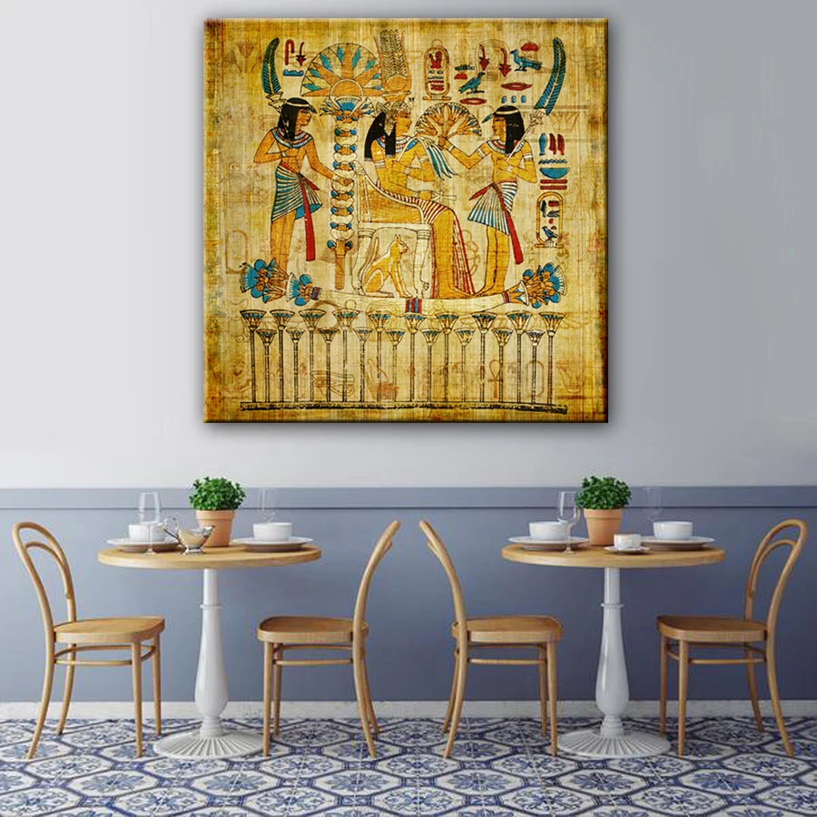 Цельнокроеное платье HD египетского папируса Wall Art Винтаж картина украшение дома