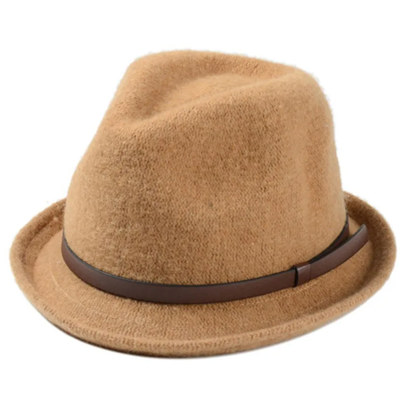 Оригинальный Роскошный мужской шерстяной Джазовый Шапка одноцветная Для мужчин